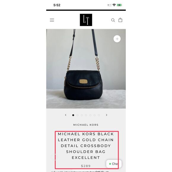 Michael Kors Black Leather Women's Crossbody Purse Bag - Picture 2 of 12